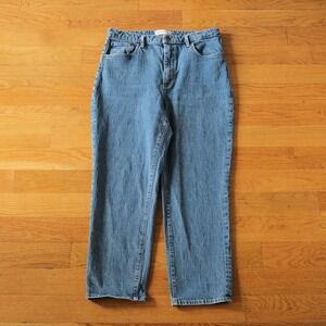 Aritzia Denim Forum Rowan Curve-Fit Super Hi Straight Ankle Jeans Women Blue 31